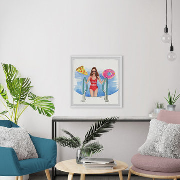 "Bae Watch" Framed Painting Print