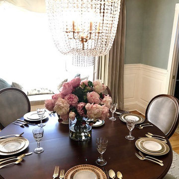 Custom Designed Dining Room in Creamy Blue and Cream
