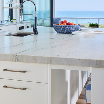 Close-Up of Custom Kitchen Island with Triple Drawer Detail