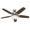 5-Blade Single Light Ceiling Fan With Brazilian Cherry/Stained Oak Blades