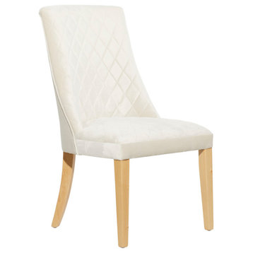 Contemporary White Wood Dining Chair Set 560145