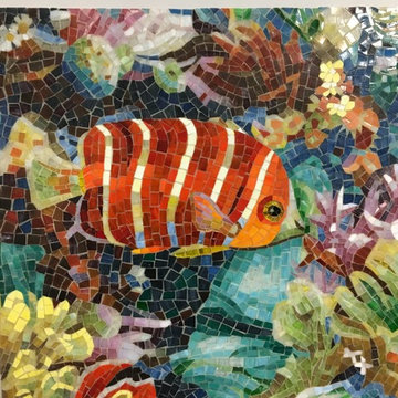 Fish design Glass Mosaic