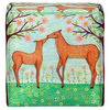 Woodland Deer Pouf Chair Foot Stool, Round 20"x14"
