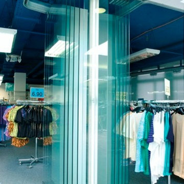 Frameless glass sliding doors and Glass folding doors