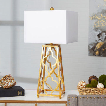 Quatrefoil Square Base Table Lamp