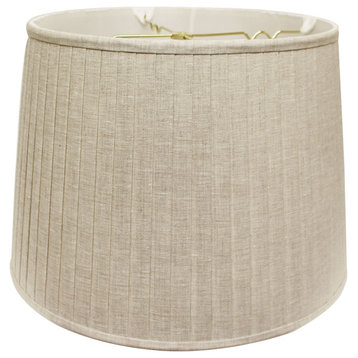 18" Cream Paperback Linen Lampshade With Side Pleats