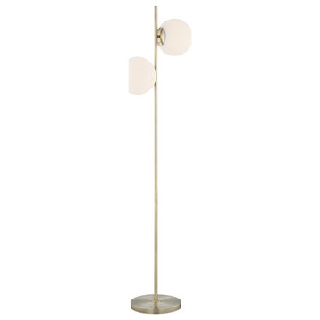 Lencho 2 Light Floor Lamp, Gold