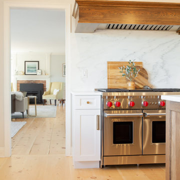 Simsbury Transitional Kitchen with Hickory Island