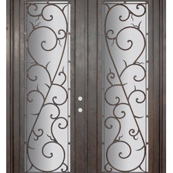 Bellagio 72x96 Wrought Iron Double Door 14 Gauge Steel - Front Doors