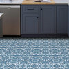 Blue Erina Peel and Stick Floor Tiles, Bolt