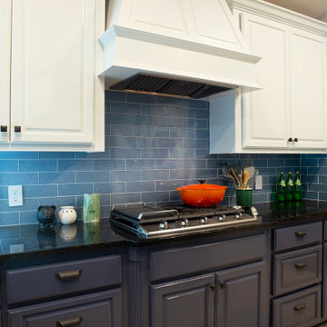 Blue and White Kitchen Cabinet Painting Updates this Tuscan Kitchen