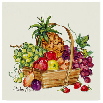 Barbara Mock 'Pineapple And Fruit Basket' Canvas Art