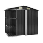 vidaXL Outdoor Storage Shed Garden Shed with Rack Metal Storage Shed Anthracite