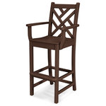 Polywood - Polywood Chippendale Counter Arm Chair, Mahogany - Added height and arms make this chair a favorite choice among guests. POLYWOOD furniture is constructed of solid POLYWOOD lumber that's available in a variety of attractive, fade-resistant colors. It won't splinter, crack, chip, peel or rot and it never needs to be painted, stained or waterproofed. It's also designed to withstand nature's elements as well as to resist stains, corrosive substances, salt spray and other environmental stresses. Best of all, POLYWOOD furniture is made in the USA and backed by a 20-year warranty.