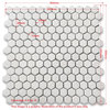 Carrara Marble 1" Hexagon Tile Venato White Carrera Mosaic Honed, 1 sheet