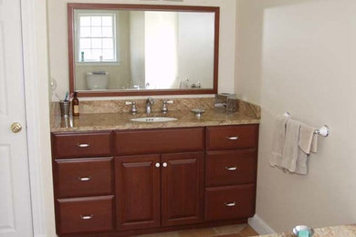 Inspiration for a ceramic tile bathroom remodel in Providence with an undermount sink