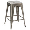 Hart Metal Counter Stools, Set of 2, Clear Brushed, 24"