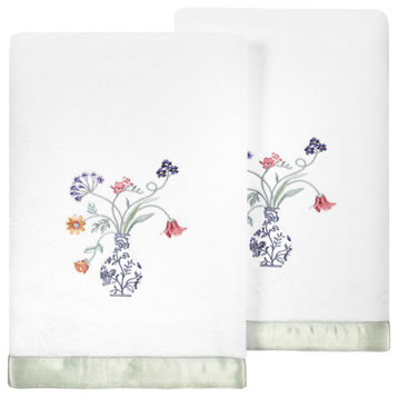 Linum Home Textiles 100% Turkish Cotton STELLA 2PC Embellished Bath Towel Set