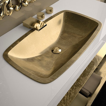 Pert Bathroom Sink, Gold Leaf