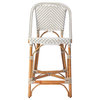 Counter Chair Stool Contemporary Tan Beige Distressed Rattan Pe