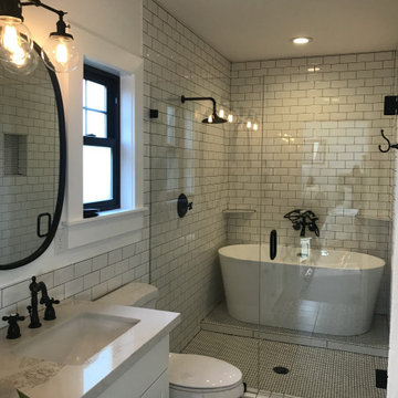 Frame-less Swing Shower Doors - Matte Black Hardware