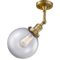 Beacon 1-Light Semi-Flush Mount, Brushed Brass