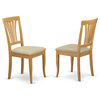 Set of 2 Chairs Avon Chair With Cushion Seat, Oak Finish