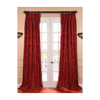 Taffeta stripe inverted pleat panel - Traditional - Curtains - other ...