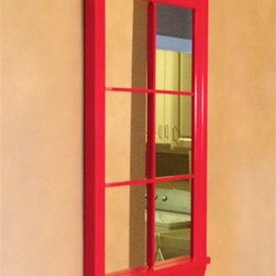 Brilliant Red Mirror Window - Home Decor