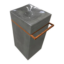 Vertex Concrete - Concrete VorteX Sink, Pedestal, Gray - Bathroom Sinks