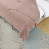 Blush Knitted Acrylic Solid Color Throw Blanket