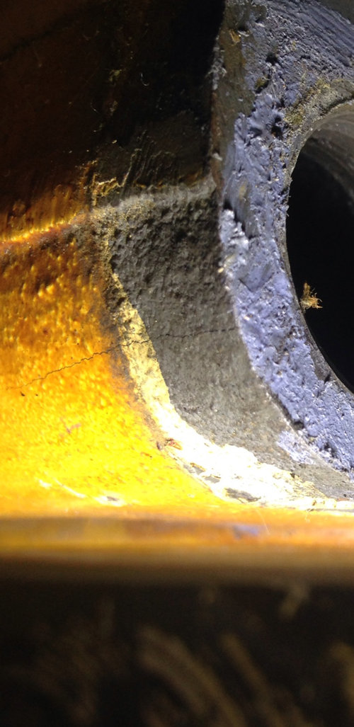 Cracked Cast Iron baseboard or not?