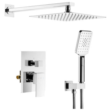 Cube Pressure 2-Function Shower System, Rough-In Valve, Chrome