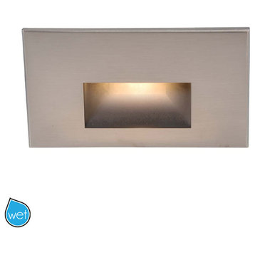 LEDme Horizontal Step and Wall-Light 120V Red, Brushed Nickel