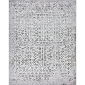 Ellery Traditional Persian Gray Rectangle Area Rug, 5' x 7'