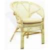 Pelangi Rattan Wiker Dining Chair, Set of 2, White Wash