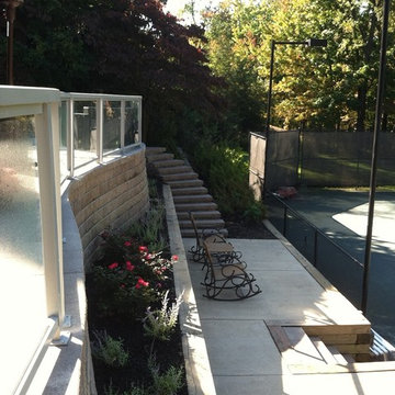 Elevated Patio Overlooking Tennis Court