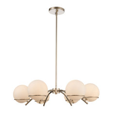 Kalco Lighting Everett 6 Light Chandelier in Polished Nickel