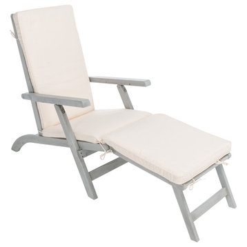 Safavieh Palmdale Outdoor Lounge Chair, Grey/Beige