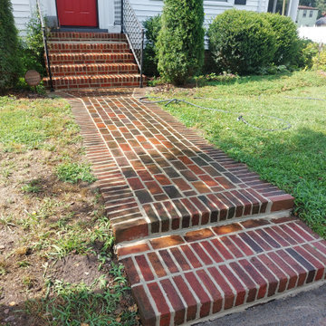 Brick Repair.  Front Entryway and Walkway Point Up.entry