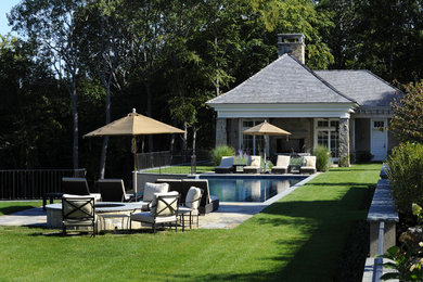 Example of a minimalist exterior home design in New York