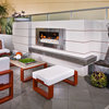 ESCEA Outdoor Gas Stainless Steel Fireplace - Ferro Front, W/Fuel Bed, W/ Kitset