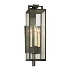 Beckham Outdoor Wall Sconce, Forged Iron Finish, 3-Light