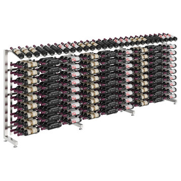 W Series Single Sided Island Display Rack 3PR (freestanding metal wine rack), Matte Black, 270 Bottles (W/2 Extensions)