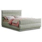 Meridian Furniture - Paxton Chenille Fabric Upholstered Bed, Mint, Full - Embrace the essence of cozy sophistication with the Paxton Chenille Fabric Bed, a haven designed to elevate your sleep experience and enhance your bedroom's aesthetics. The bed is adorned in a luxurious rich mint chenille fabric, its soft texture inviting you to sink into its warmth. The subtle sheen of the chenille adds a touch of elegance, creating a timeless look that complements various decors. The headboard features a classic horizontal channel tufted design, adding visual interest and dimension to the bed. This sophisticated detail exudes a touch of vintage charm, making the Paxton a perfect fit for both traditional and contemporary spaces.