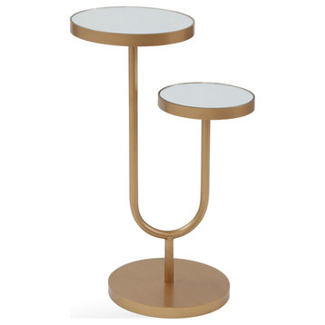 Bassett Mirror High-Low Scatter Table, Gold
