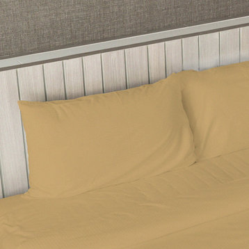 Bluff City Bedding, Queen Size Bamboo Comfort 4-Piece Bedding, Gold