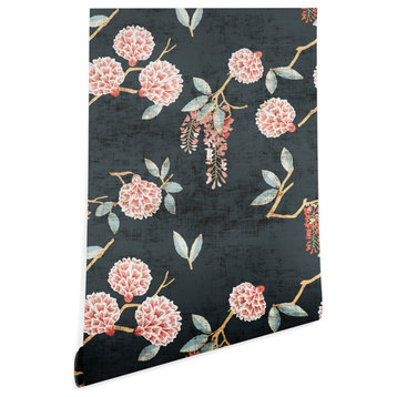 Deny Designs Holli Zollinger Floralista Wallpaper, Black, 2'x8'