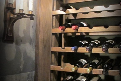 Coat closet turned into wine room