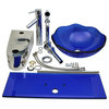 Blue Glass Bathroom Wall Mount Sink Lotus Design with Chrome Faucet & Towel Bar